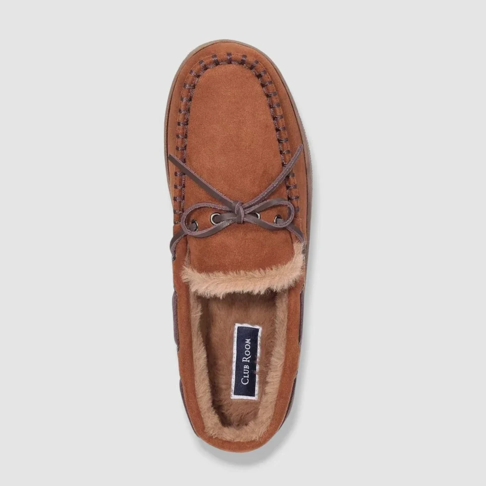 Club Room Men's Brown Slip-On Moccasin Slippers Shoes Size 6-7/S - Picture 4 of 4
